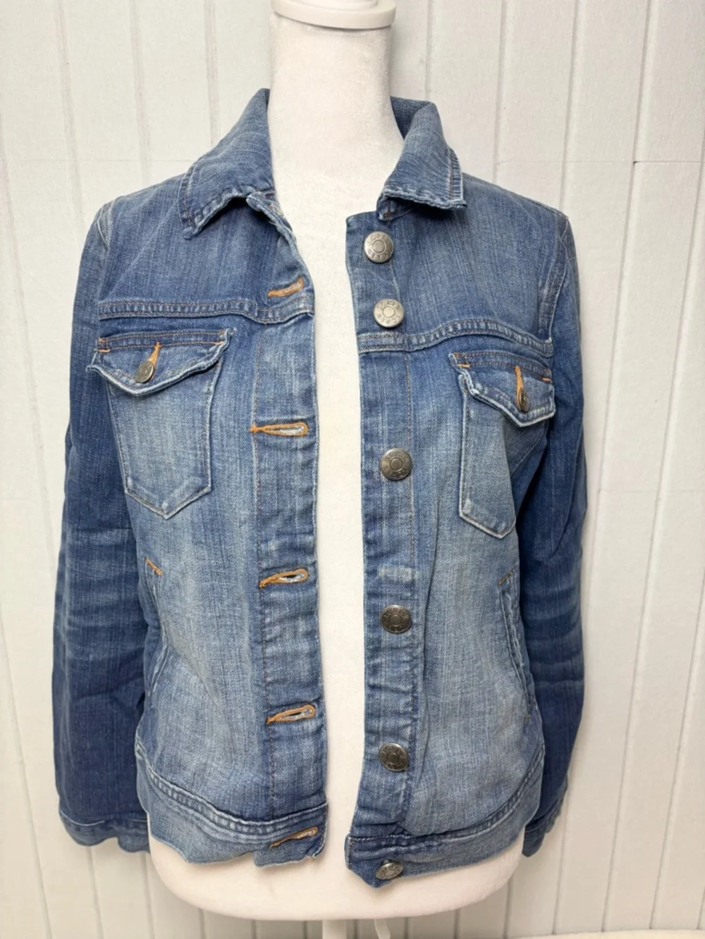 J. Crew Womens Classic Denim Jean Button Front Jacket Size XS‎
